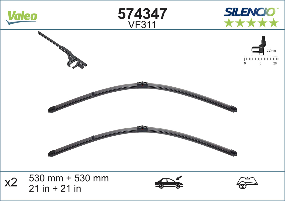 VALEO 574347 Ablaktörlő lapát